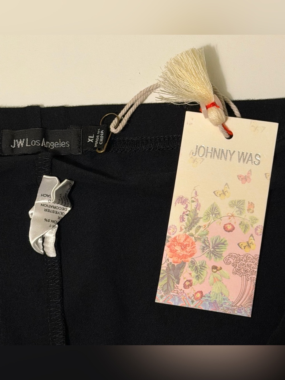NWT Johnny Was Adara Embroidered Floral Leggings Boho Jersey Knit Stretch Sz XL - Picture 3 of 9